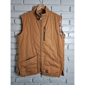 RPZN Men's Vest Chore Ranch Hunting Utility Brown Quilted Size L